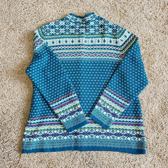 CJ BANKS fair aisle cotton knit button down sweater. Size X. - Picture 5 of 7